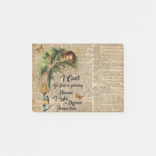 Alice and Cheshire Cat Quote Dictionary Art Post-it Notes