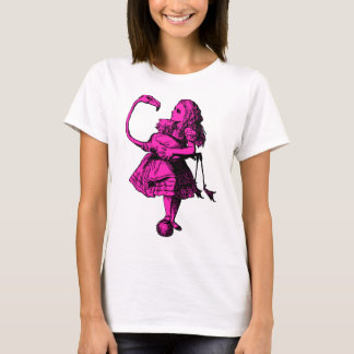 Alice and Flamingo Inked Pink Fill T-Shirt