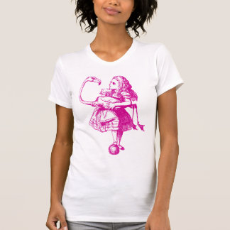 Alice and Flamingo Inked Pink T-Shirt