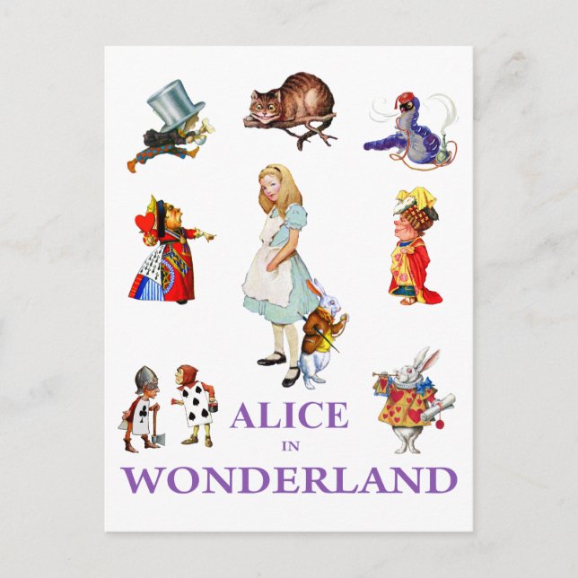 Alice  and Friends from Wonderland Postcard (Front)