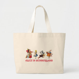 ALICE AND FRIENDS IN WONDERLAND LARGE TOTE BAG