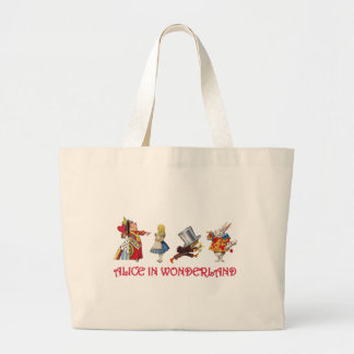 ALICE AND FRIENDS IN WONDERLAND LARGE TOTE BAG