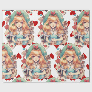 Alice and Hearts Theme Wrapping Paper