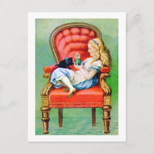 ALICE AND HER CAT, DINAH POSTCARD