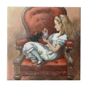 Alice and her Kitten Tile