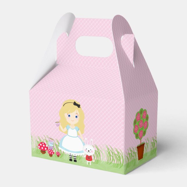 Alice and Her Tea Party Favour Box (Front Side)