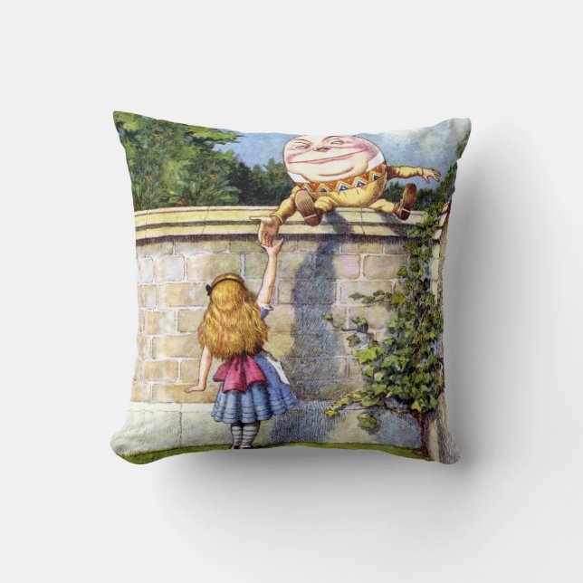 Alice and Humpty Dumpty In Wonderland Cushion (Front)