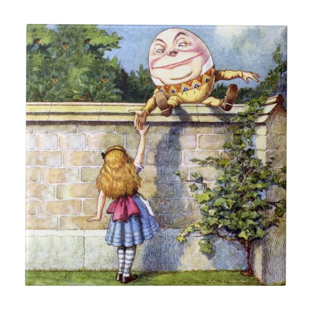 Alice and Humpty Dumpty in Wonderland Tile (Front)