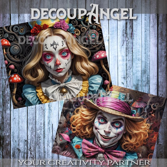 Alice and Mad Hatter Decoupage Tissue Paper (Creator Uploaded)