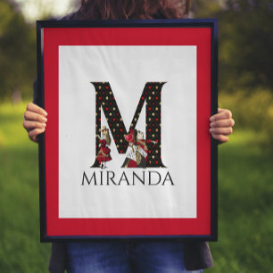 Alice and Queen Illustrated Letter M Wall Print