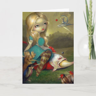 "Alice and the Bosch Birds" Greeting Card