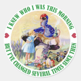 ALICE AND THE CATERPILLAR CLASSIC ROUND STICKER