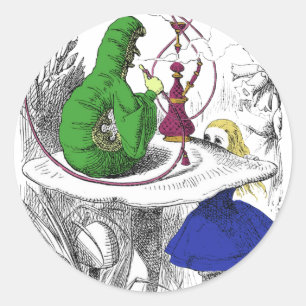 Alice and the Caterpillar Classic Round Sticker
