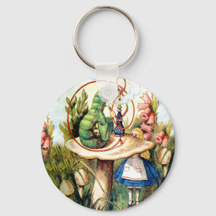 Alice and the Caterpillar in Wonderland Key Ring