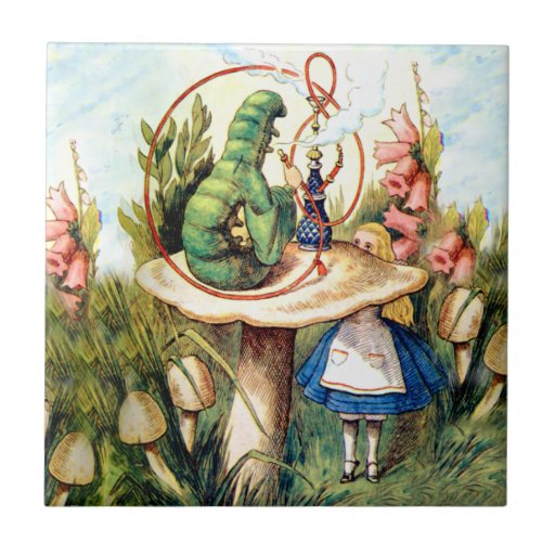 Image of Alice and the Caterpillar in Wonderland Tile