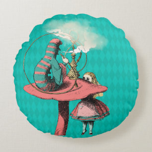Alice and the Caterpillar Round Cushion