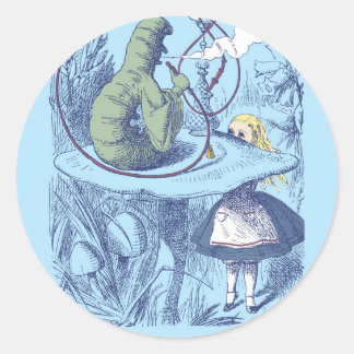 Alice and the Caterpillar Round Sticker