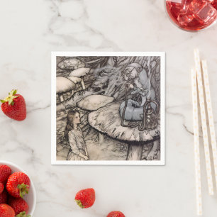 Alice and the Caterpillar Wonderland Party Rackham Napkin