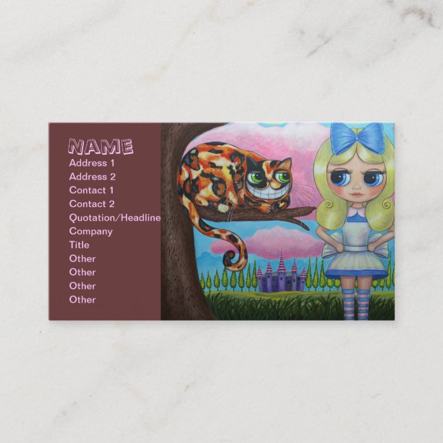 Alice and the Cheshire Cat Business Card (Front)