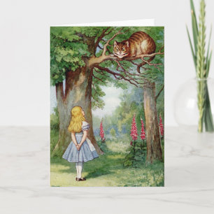 Alice and the Cheshire Cat Card