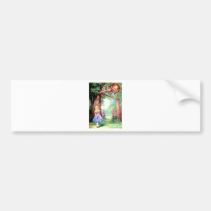 Alice and The Cheshire Cat in Wonderland Bumper Sticker