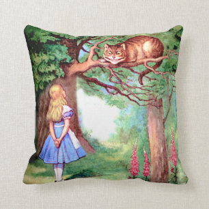 Alice and the Cheshire Cat in Wonderland Cushion