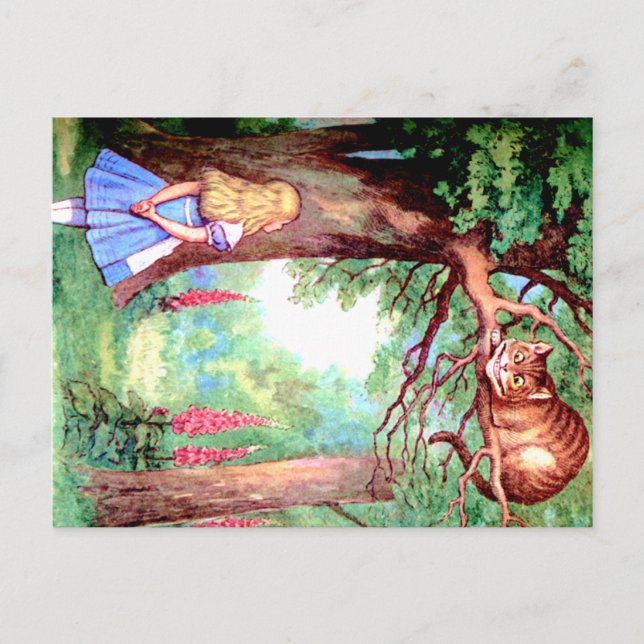 Alice and The Cheshire Cat in Wonderland Postcard (Front)