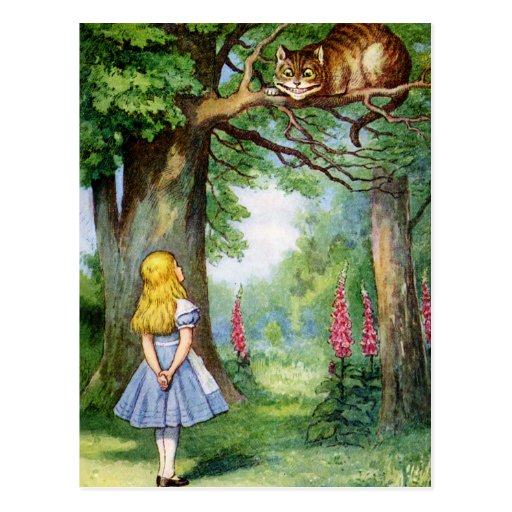 Image of ALICE AND THE CHESHIRE CAT Postcard