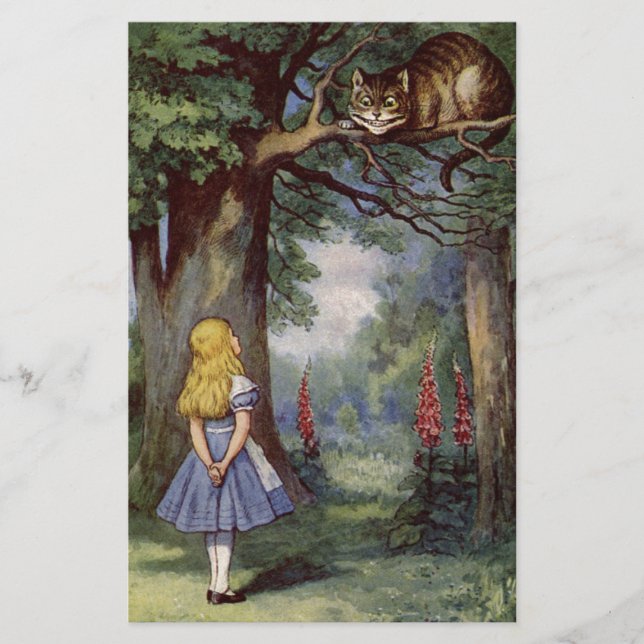 Alice and the Cheshire Cat Stationery (Front)