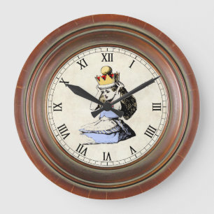 Alice and the Crown 1 Large Clock