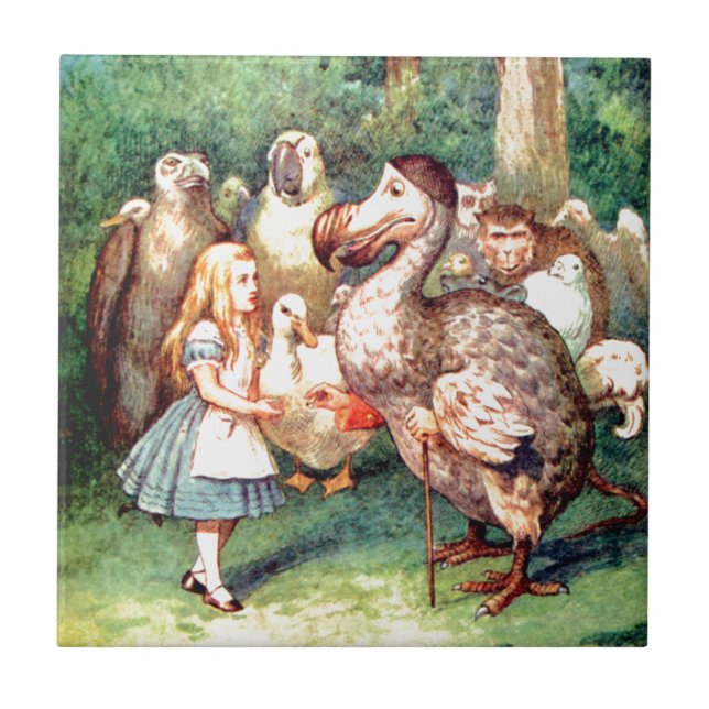 Alice and The Dodo Bird in Wonderland Tile (Front)