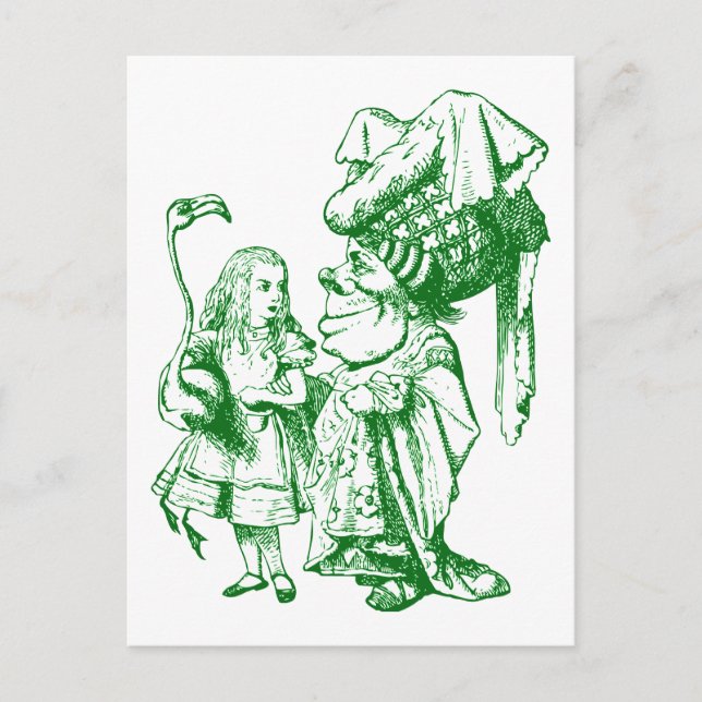 Alice and the Duchess Inked Green Postcard (Front)
