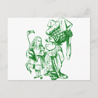 Alice and the Duchess Inked Green Postcard