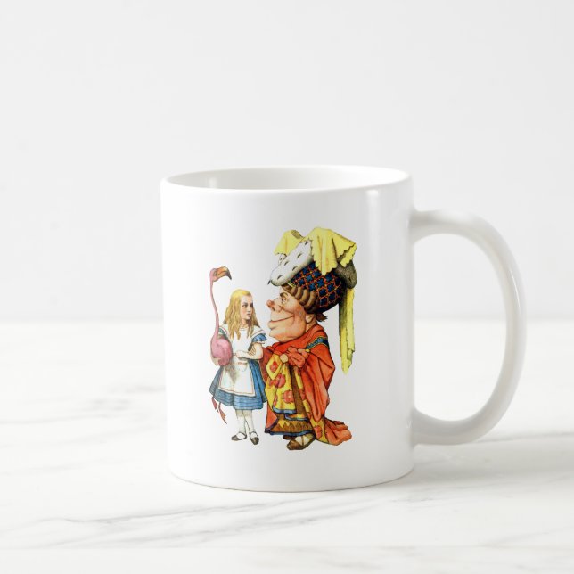 Alice and The Duchess Play Flamingo Croquet Coffee Mug (Right)