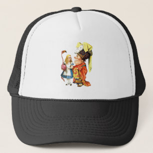 Alice and the Duchess Play Flamingo Croquet Trucker Hat