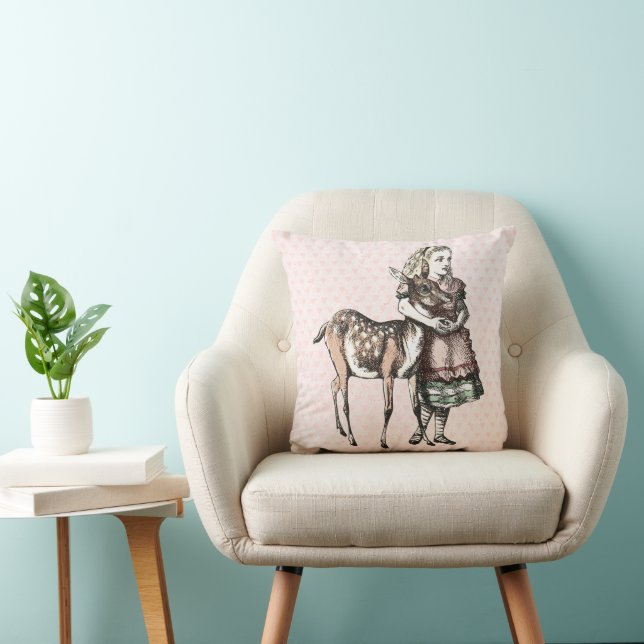 Alice and the Fawn Throw Pillow (Chair)