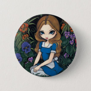 "Alice and the Flowers" Button