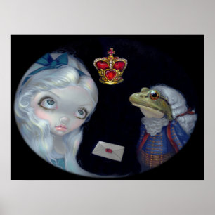 Alice and the Frog Footman ART PRINT Wonderland