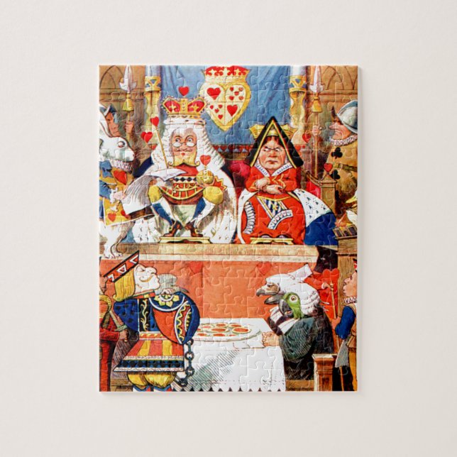 Alice and The Knave of Hearts Trial in Wonderland Jigsaw Puzzle (Vertical)