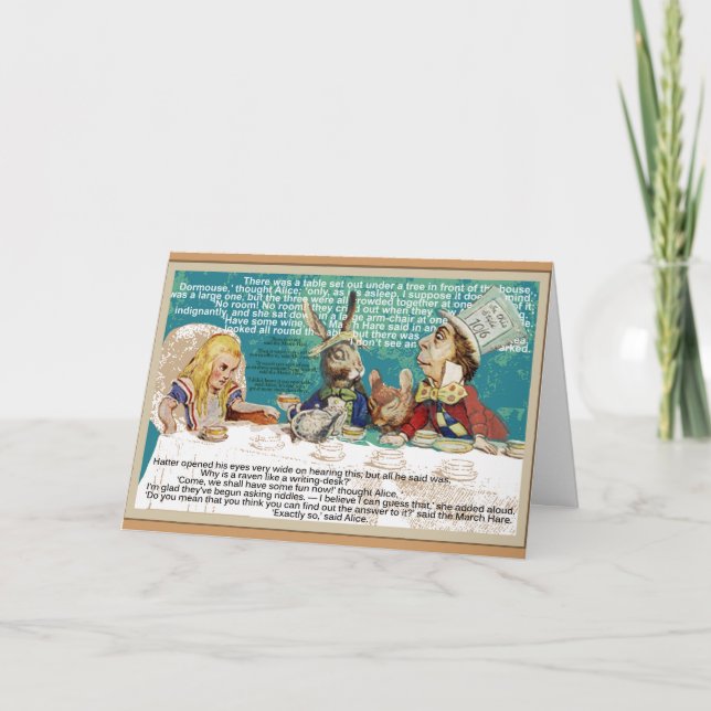 Alice and the Mad Hatter Tea Party Card (Front)