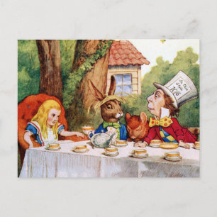 Alice and the Mad Hatter's Tea Party in Wonderland Postcard