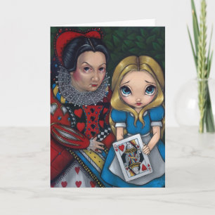 "Alice and the Queen of Hearts" Greeting Card