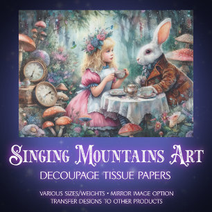 Alice and the Rabbit Vintage Tea Time Decoupage Tissue Paper