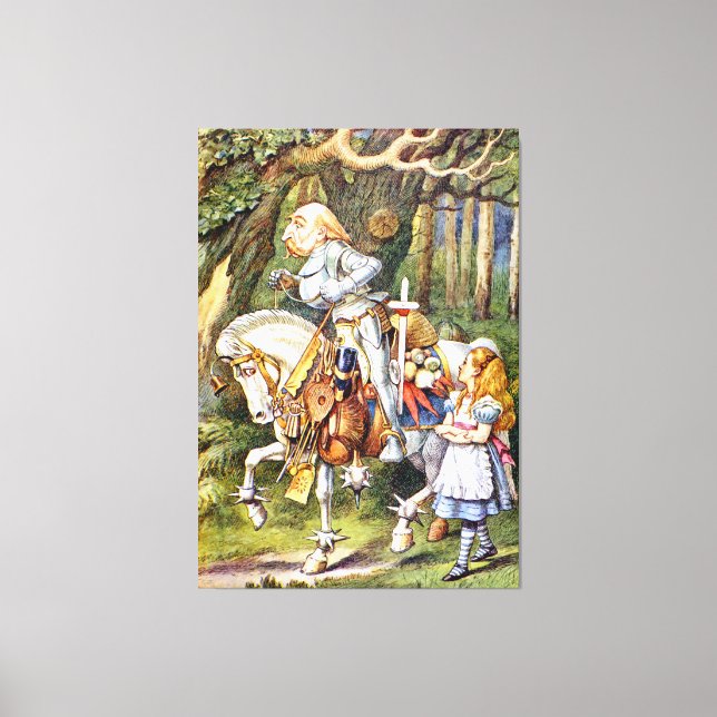 Alice and the White Knight in Wonderland Canvas Print (Front)