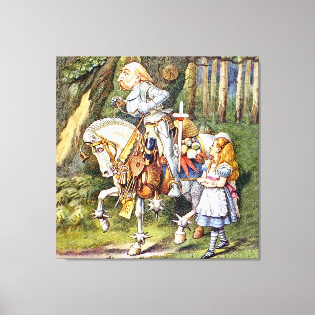 Alice and the White Knight in Wonderland Canvas Print (Front)