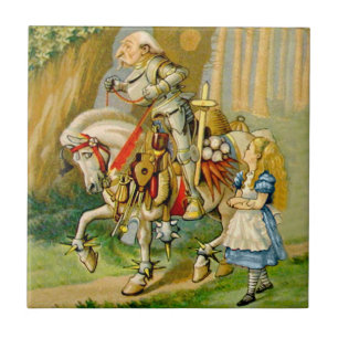 Alice and The White Knight in Wonderland Tile