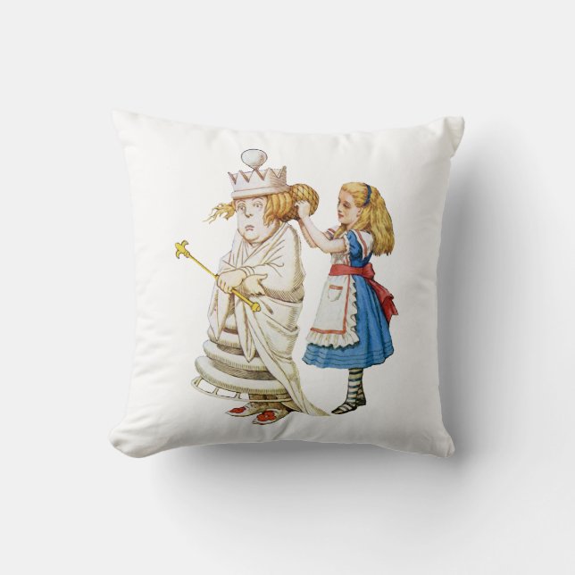 Alice and the White Queen in Wonderland Cushion (Front)
