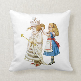 Alice and the White Queen in Wonderland Cushion