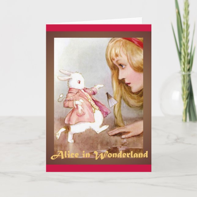 Alice and the White Rabbit Card (Front)
