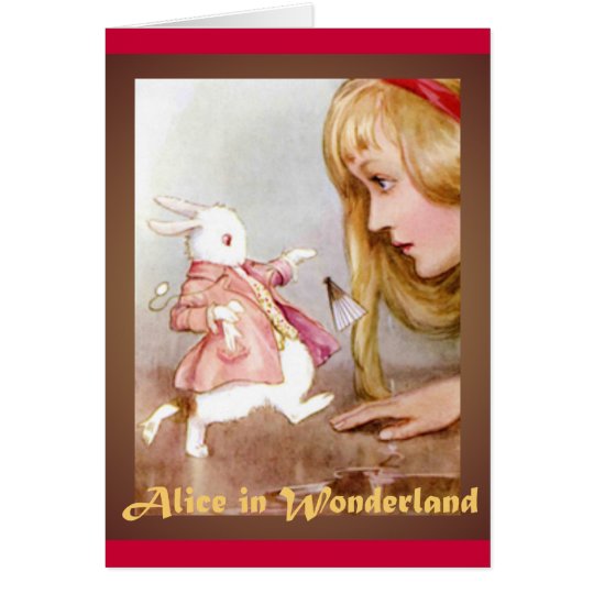Alice and the White Rabbit Card